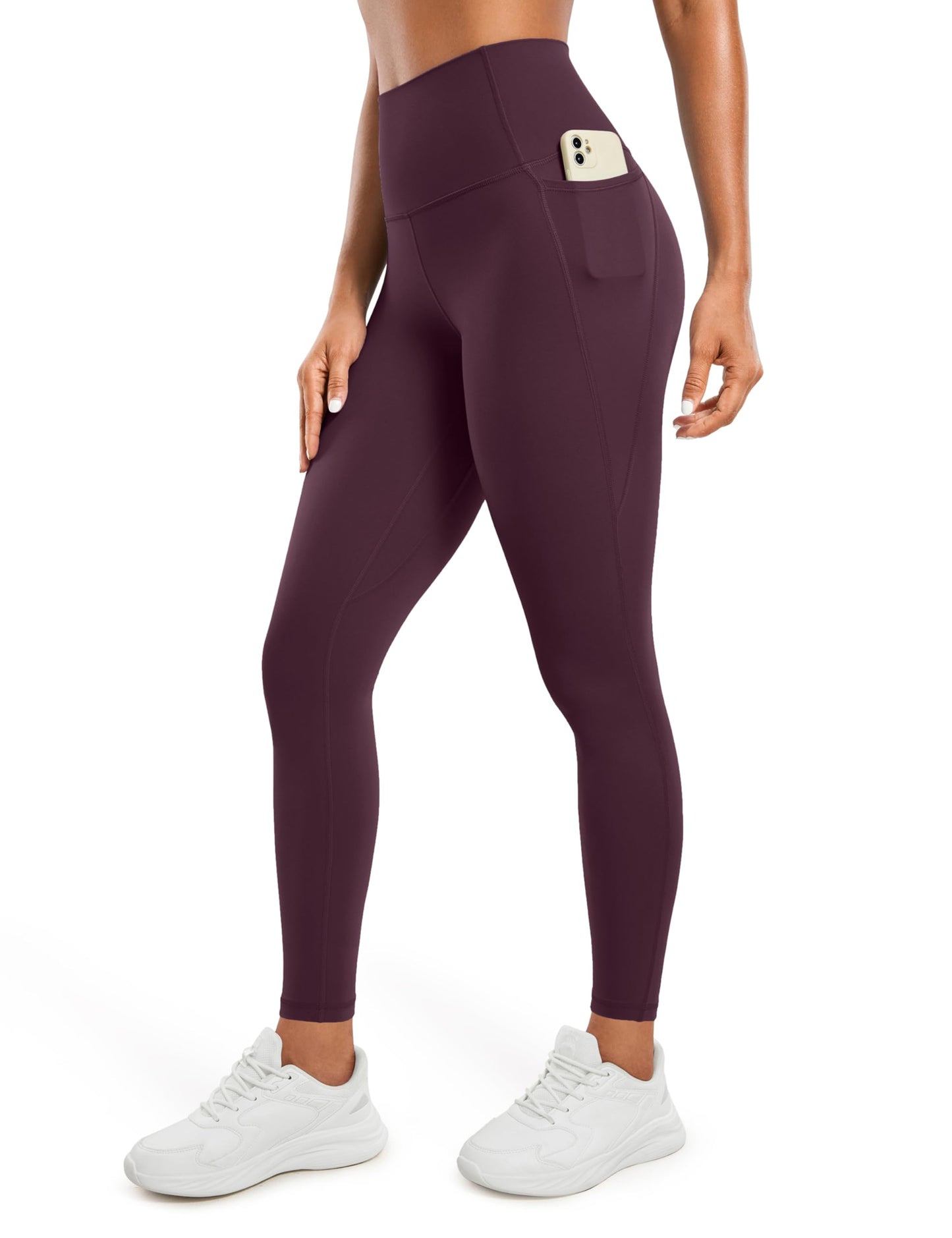 CRZ YOGA Womens Butterluxe Workout Leggings 28 Inches - High Waisted Gym Yoga Pants with Pockets Running Buttery Soft