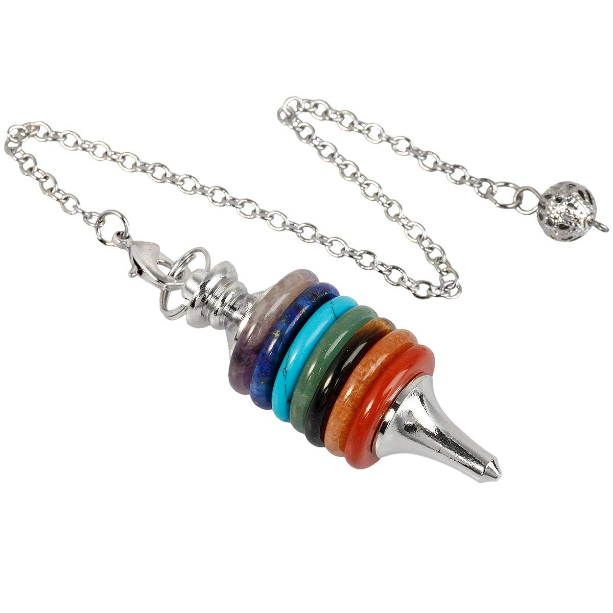 TUMBEELLUWA Healing Crystal Pendulum 7 Chakra Pendulums for Dowsing