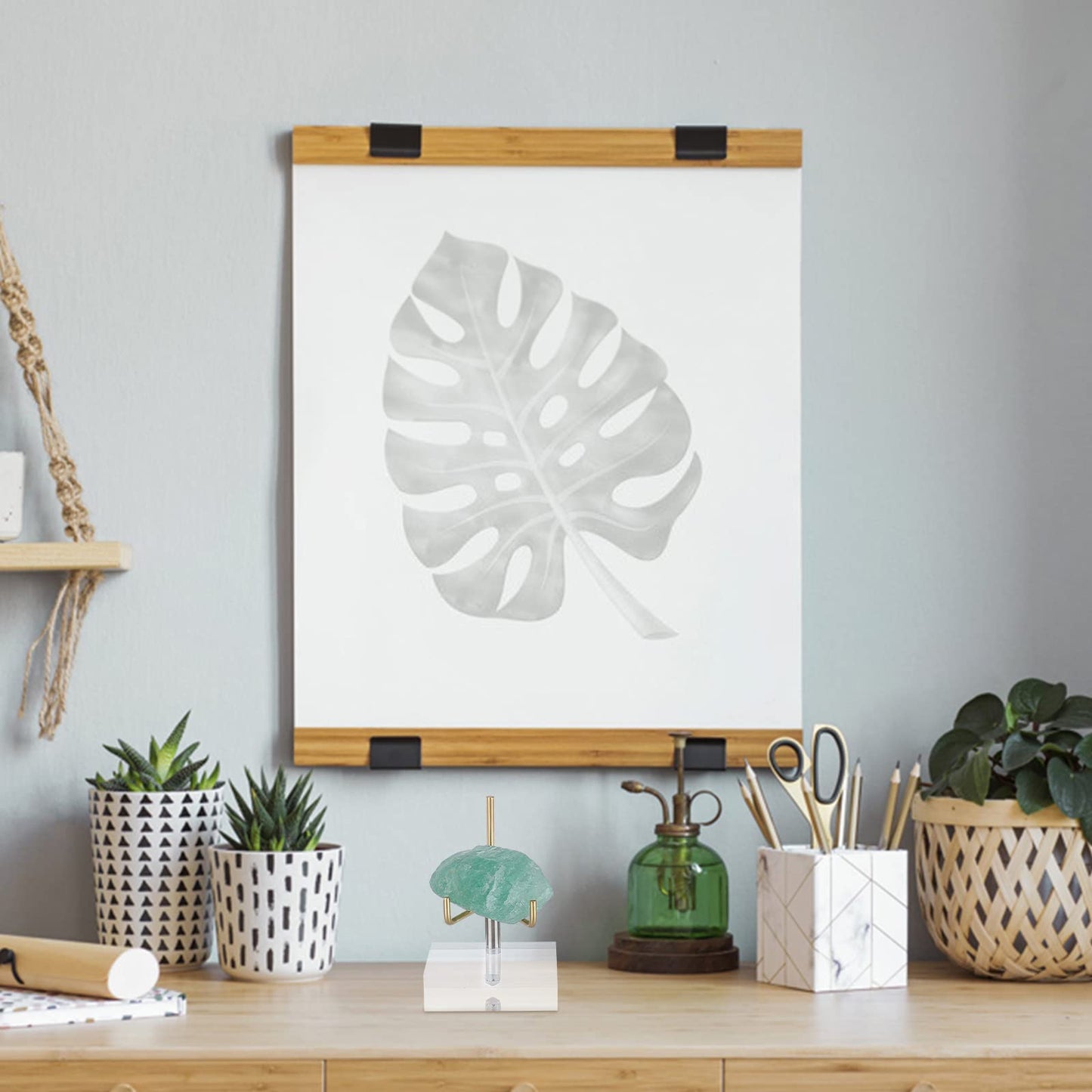 beinkmake Adjustable Metal Arms Display Stand Easel with Acrylic Base Display Holder Suitable for Crystal Mineral Coral Rock Agate Fossil Collection
