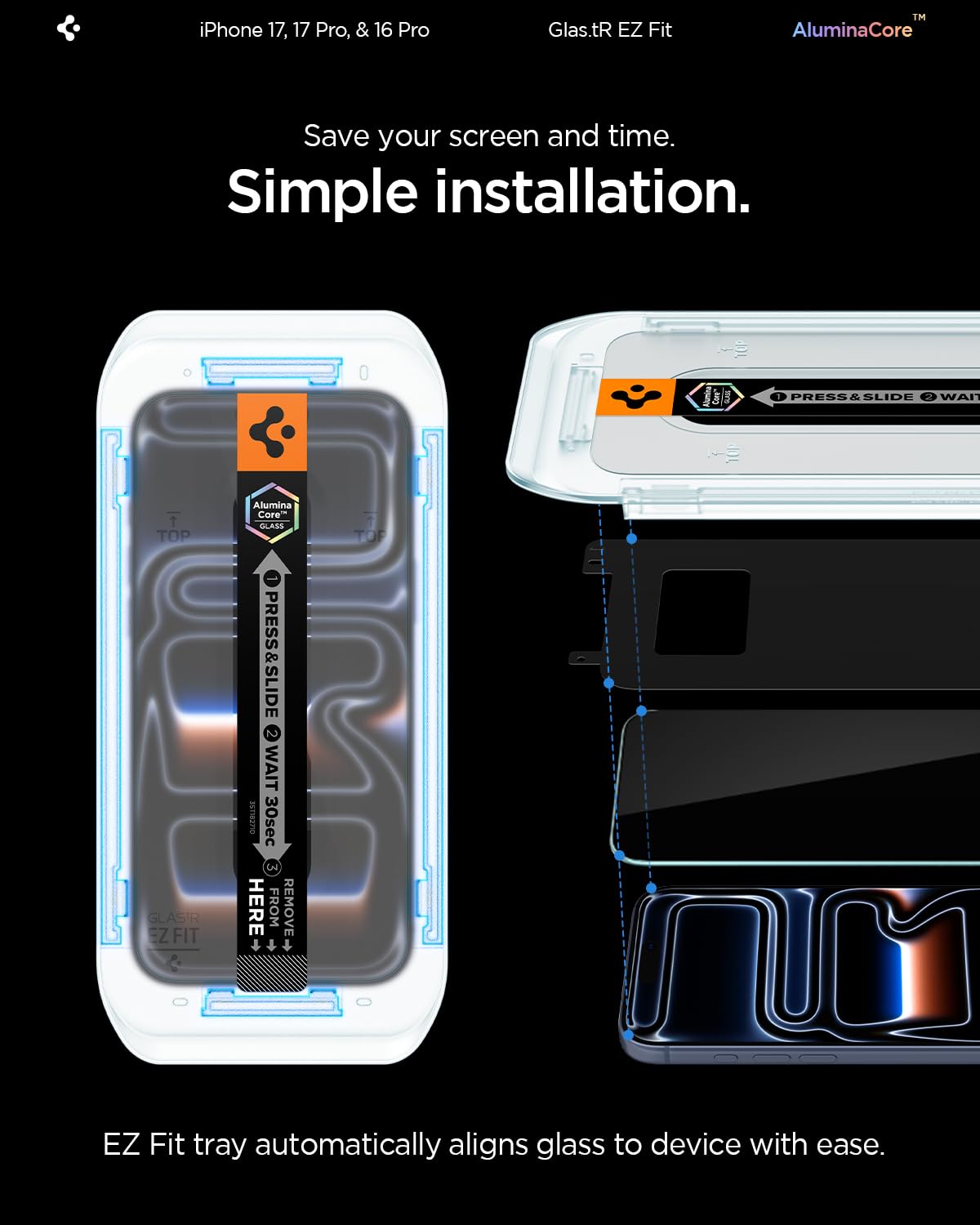 Spigen Tempered Glass Screen Protector [GlasTR EZ FIT] designed for iPhone 14 Pro Max [Case Friendly] - Sensor Protection / 2 Pack