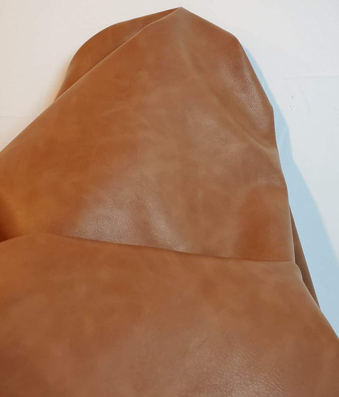 NAT Leathers | British Tan Soft Faux Vegan PU Leather by The Yard Synthetic