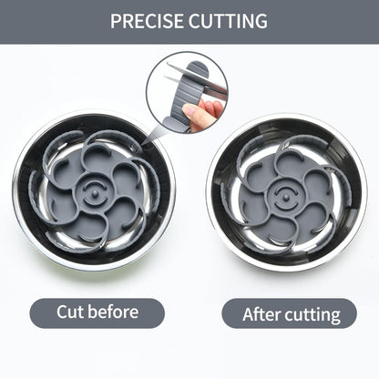 Slow Feeder Dog Bowls Insert,Third Generation upgradedSuper Firm Eating Bowl（Cuttable） for Large Breed and Medium Small Size Compatible with Regular Elevated Metal Glass Dog Bowl (Gray) (Grey)