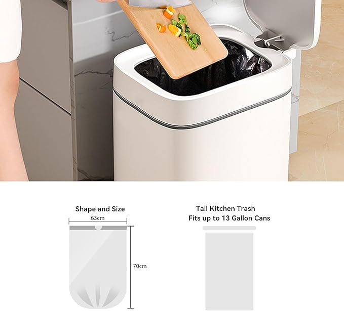13 Gallon Trash Bags Drawstring, Garbage Bags, 1.99Mil Thickness