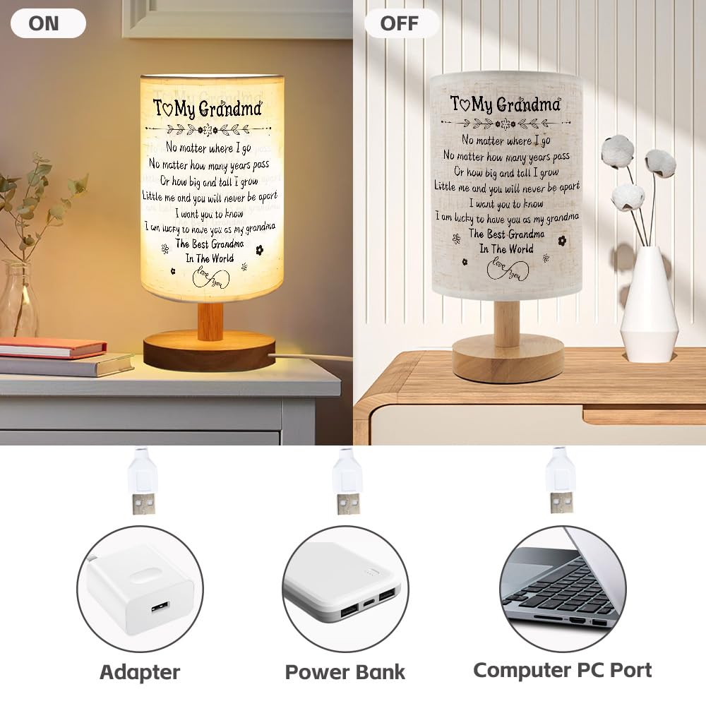 ZuEiiDop Grandma Gifts Best Grandma Table Lamp Mothers Day Birthday Gifts for Grandmas Granny Nana Mimi Gigi Grandmother Gift from Granddaughter Grandson Grandparent Day Gift for Grandmas Bedside Lamp