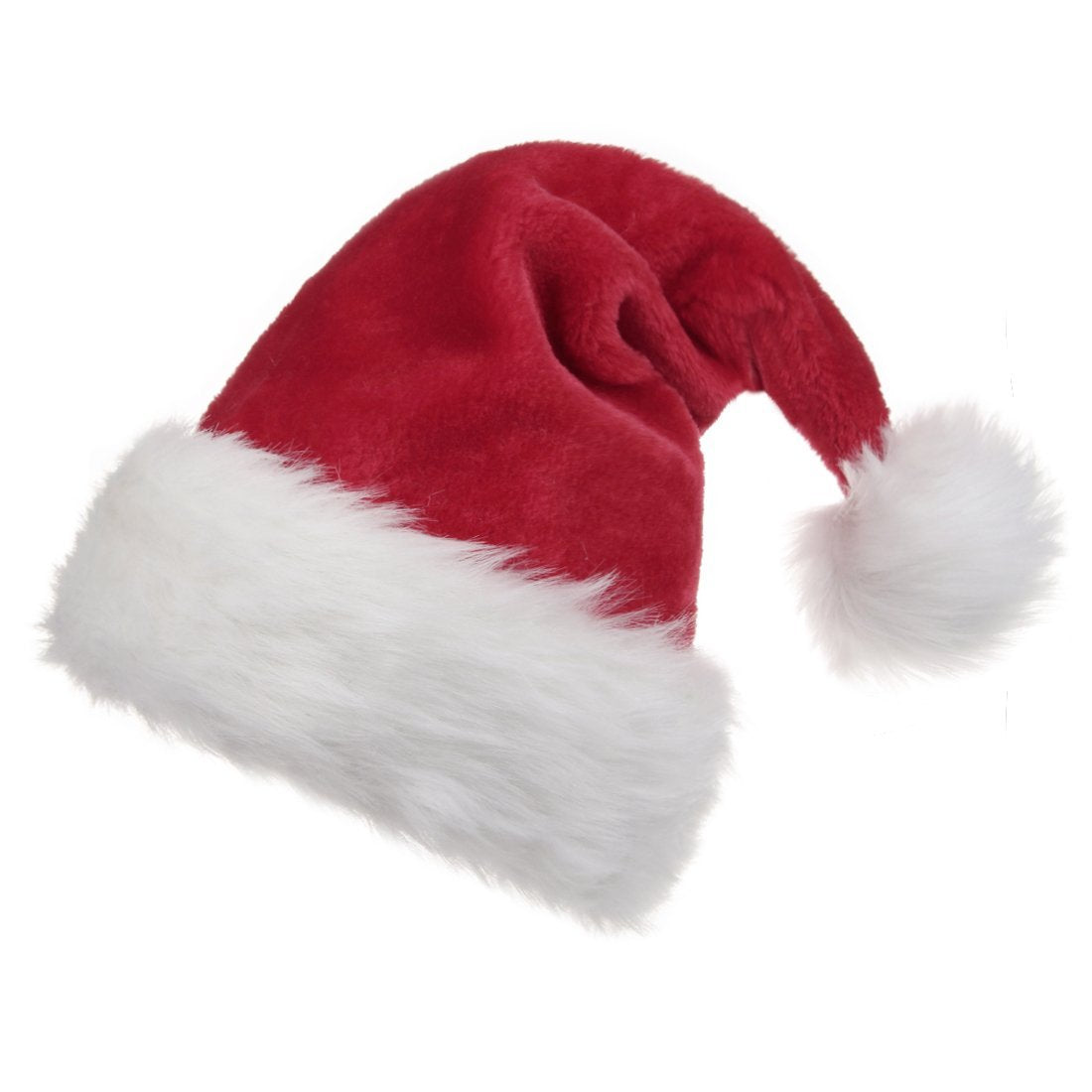 B-Land Unisex-Adult's Santa Hat, Christmas Hats for Adults Women Men Extra Thicken Xmas Holiday Hat with Comfort Liner Red 1 PC
