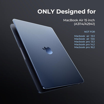 EooCoo Case compatible for Macbook Air M4 15 inch A3241 2025 M3 A3114 2024 M2 A2941 2023 Release [Presents Original Texture] Ultra-thin Plastic case Protective Hard Shell Matte Cover - Frost Midnight