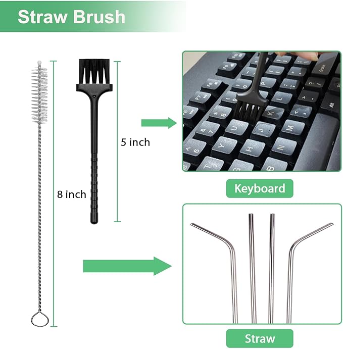 Crevice Cleaning Brush, Hard Bristle Grout Scrub Brushes Tool, Straw Cleaner