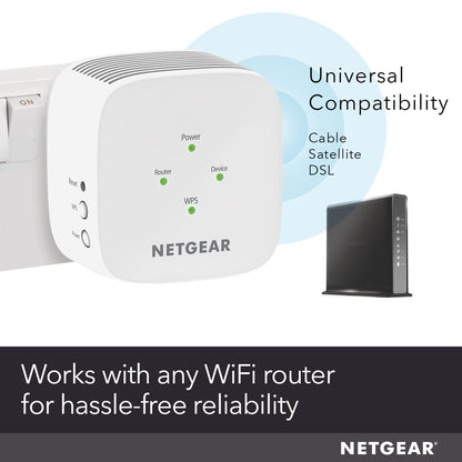 NETGEAR WiFi Extender Booster, Range Extender, WiFi Repeater - Boost Network Coverage & Increase WiFi Speed To 1.2 Gbps, Easy Setup, Compact Design, Ethernet Port (EX6110)