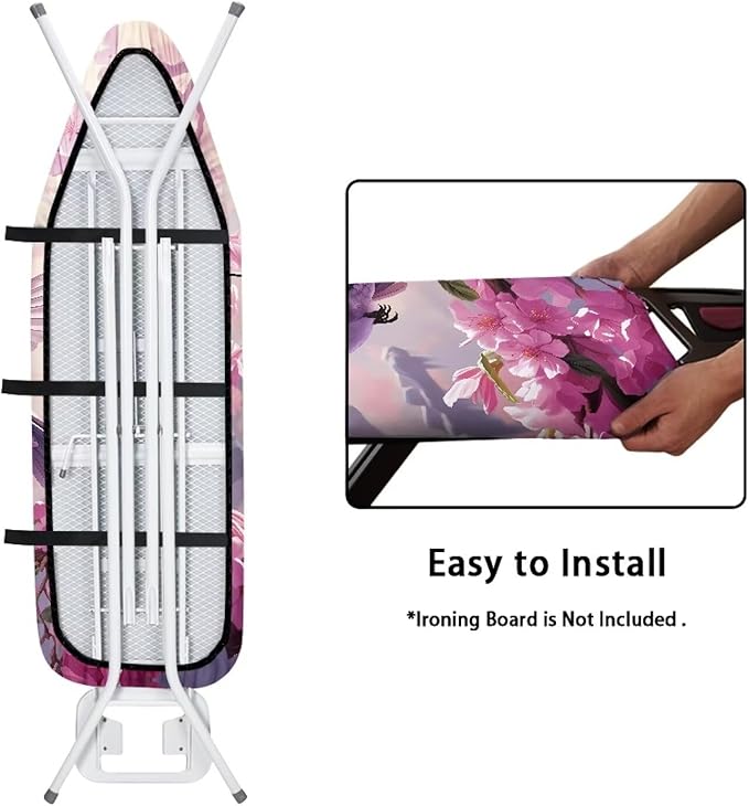 Hummingbird Flower Ironing Board Cover and Pad Standard Size Padding Decorative