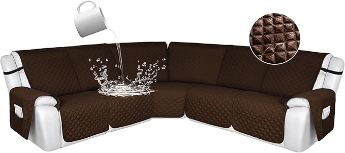 HDCAXKJ 100% Waterproof Reclining Sectional Couch Covers L Shape Recliner Sofa