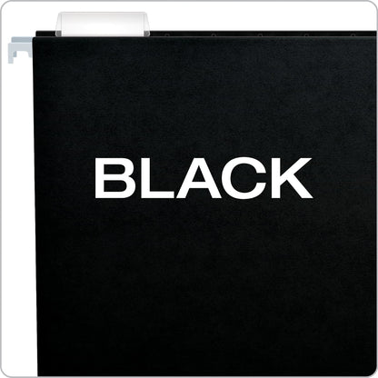 Pendaflex Black Hanging File Folders, 8.5 X 11 Letter Size with 1/5 Cut Adjustable Tabs - 50 Pack