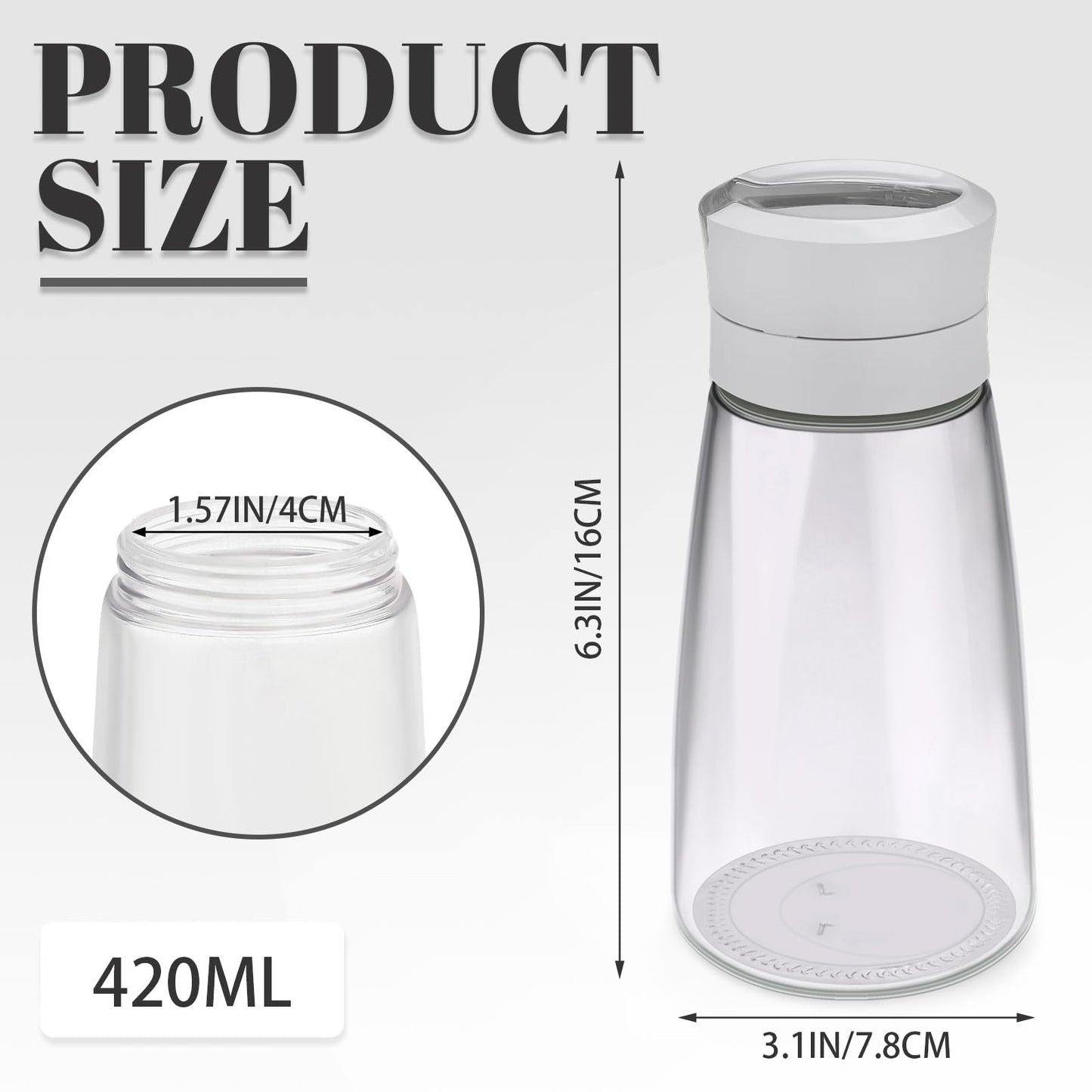 Sekonow 1Pack Glass Sugar Dispenser with Auto Flip Pour Spout, Weighted Pourer Sugar Container, 14.2oz Sugar Bowl Shaker Jar Salt Dish Holder Coffee Bar Accessories