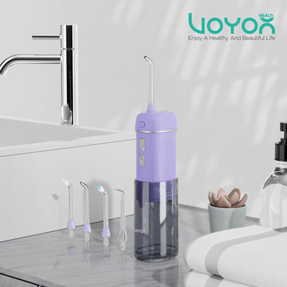 VOYOR-HEALTH Portable Water Flosser Cordless, Mini Travel Oral Irrigator with Telescopic Water Tank, IPX7 Waterproof Water Dental Flosser for Teeth Cleaning Braces & Dental Care WF510 (Light Green)