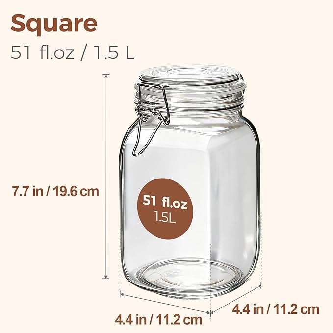 ComSaf Airtight Glass Canister Set of 3