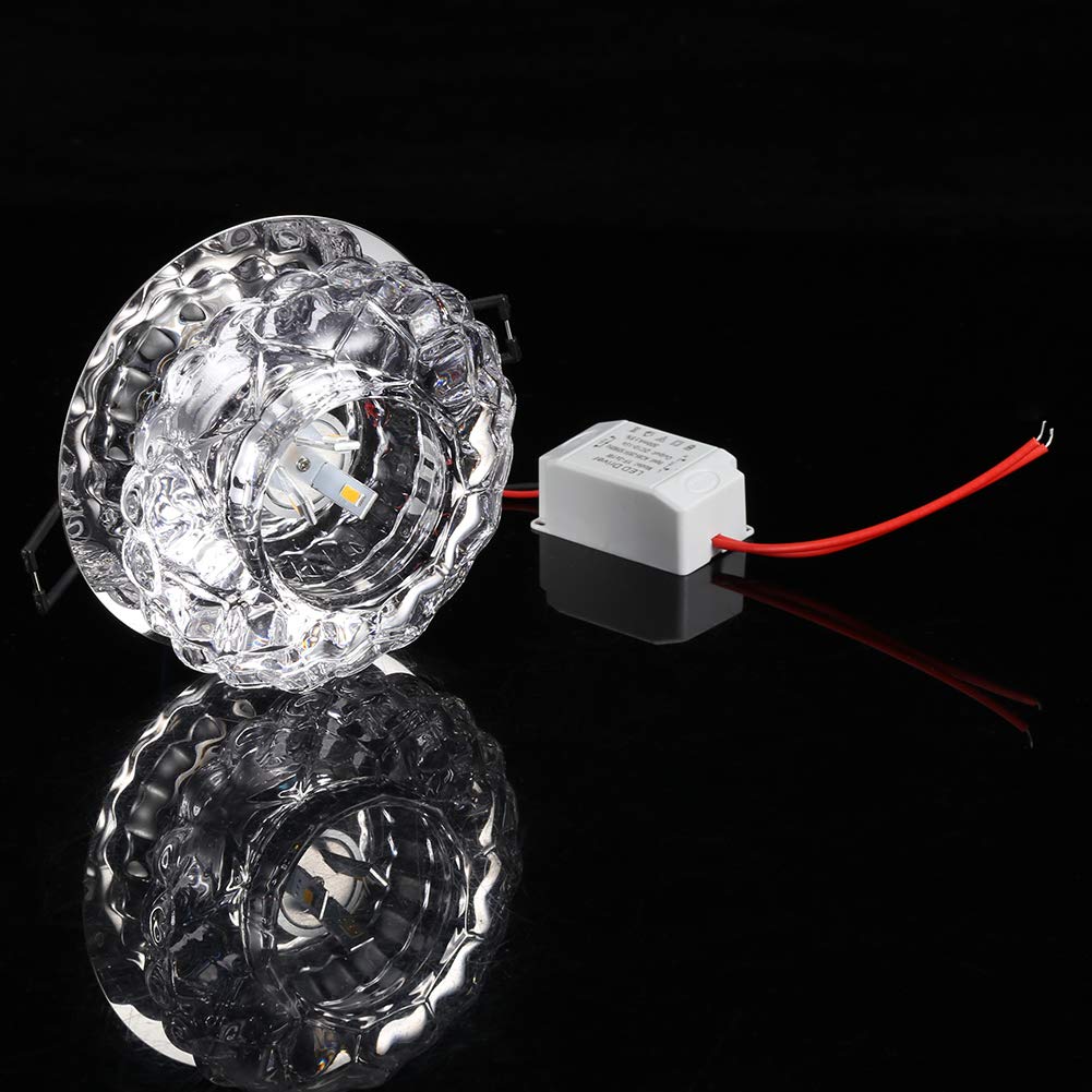 Haofy Ceiling Crystal Light Fixture, LED Recessed Lamp, Modern Chandelier Home Lighting Fixtures for Bathroom, Living Room, Porch, Kitchen, Bedroom, Hallway(Cold Light)