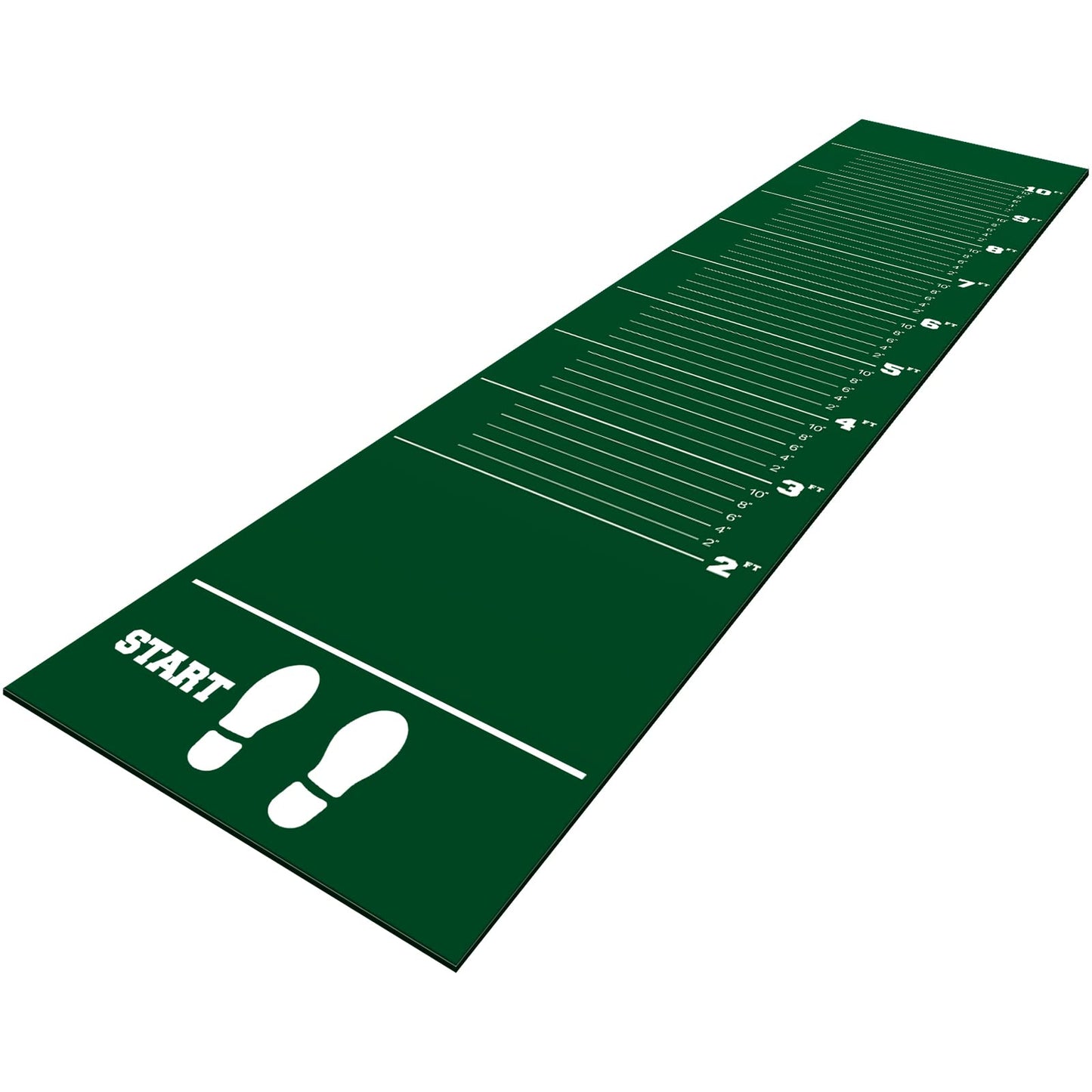 Woanger 12 x 2.5 Ft Long Jump Mat Sports Broad Jump Measurement Mat Hash Marks Carpeted Non Slip for Gym School Home Flooring Exercise Workout Training (Green)