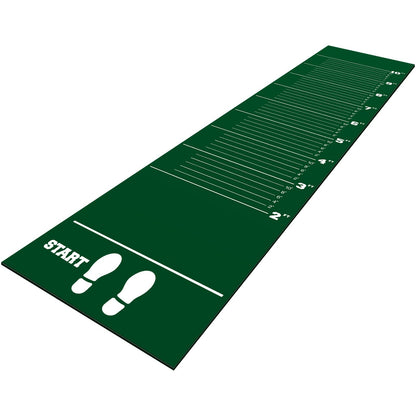 Woanger 12 x 2.5 Ft Long Jump Mat Sports Broad Jump Measurement Mat Hash Marks Carpeted Non Slip for Gym School Home Flooring Exercise Workout Training (Green)