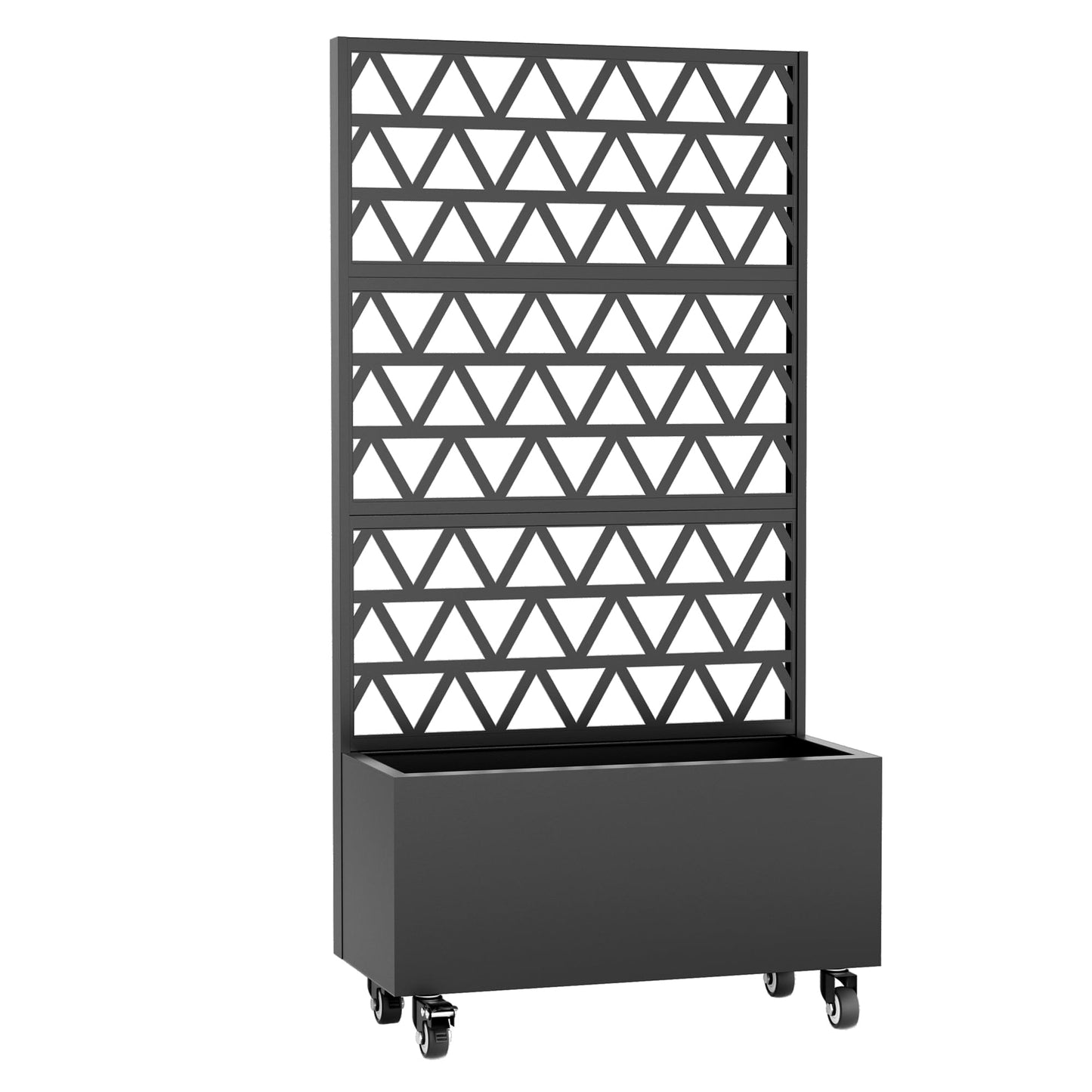 espidoo Mobile Planter with Trellis - 72 Inch Tall Metal Garden Planter Box with Wheels & Climbing Grid - Tool-Free Assembly Outdoor Plant Stand for Balcony Patio & Small Space Gardening