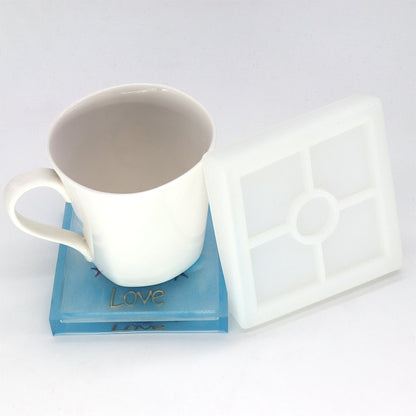 3 Pack DIY Coaster Silicone Mold, Include Round, Square, Hexagon, Molds for Casting with Resin, Cement