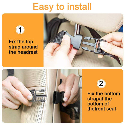 Heyham Back Seat Car Organiser, Waterproof Auto Seat Back Protectors Kick Mat for Kids with 10.5" iPad Tablet Touch Screen Holder and Multi Pockets Travel Storage(2 Pack)
