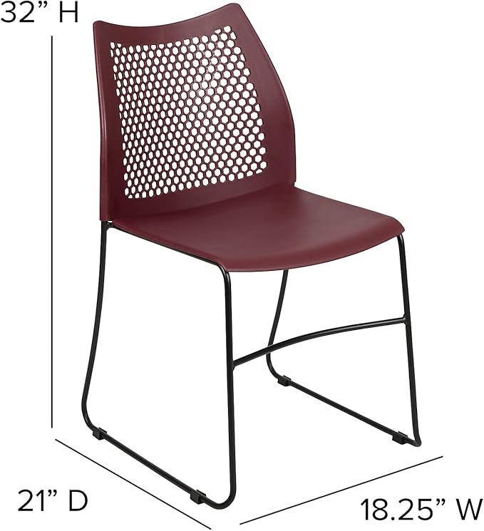 Flash Furniture HERCULES Series 5 Pack 661 lb. Capacity Burgundy Stack Chair