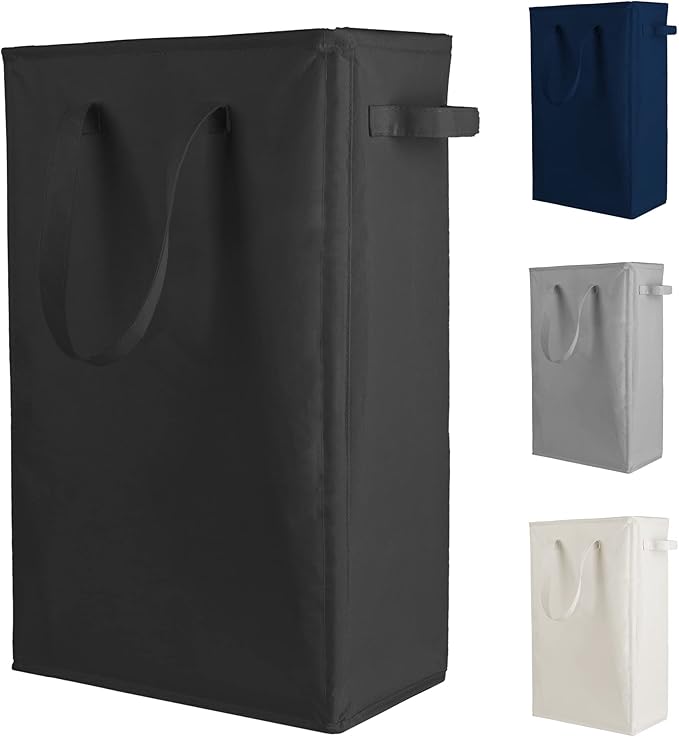 Odonata Slim Laundry Hamper Handles Collapsible Laundry Basket Thin Dirty