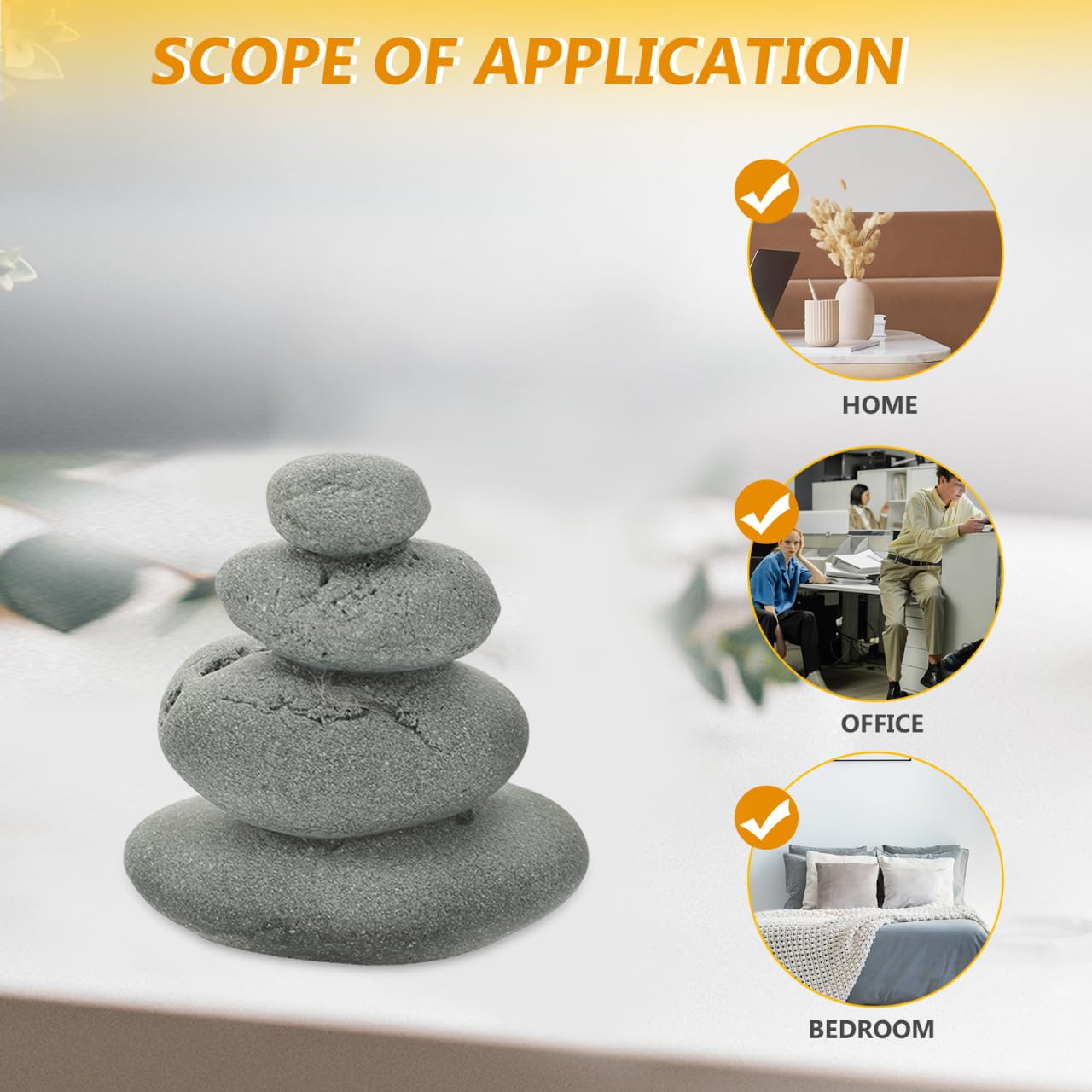 balacoo Zen Stones Decor Simulated Rockery Ornament for Aquarium Micro Landscape Desk Living Room Garden Patio and Table Display 2.55 X 2.36 X 1.57 in