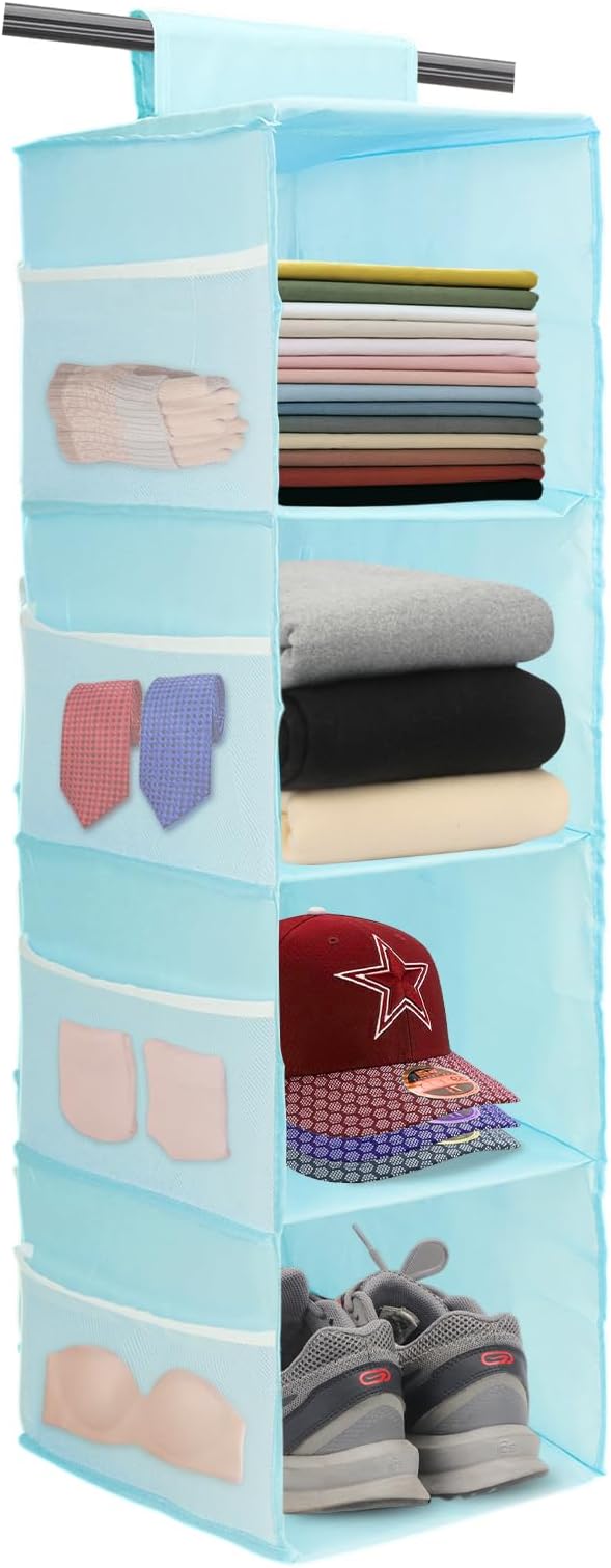PetsHome 4-Shelf Hanging Closet Organizer, Space Saver, Closet Hanging Storage
