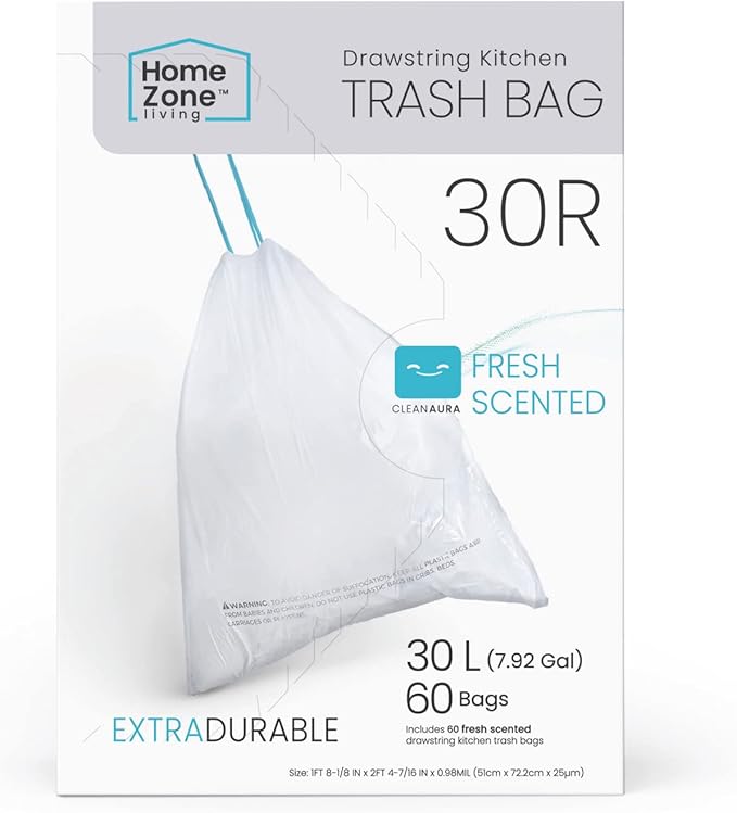 Home Zone Living 8 Gallon Kitchen Trash Bags