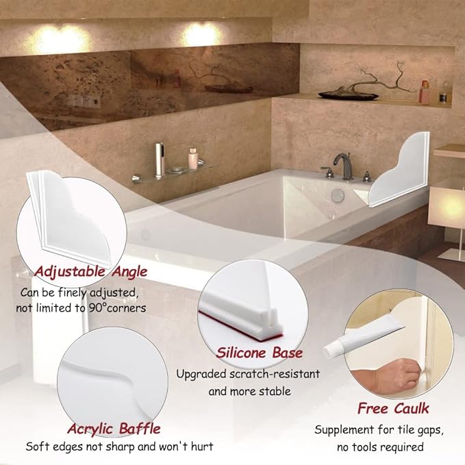 Shower Splash Guard Kit, Large Splash Guards