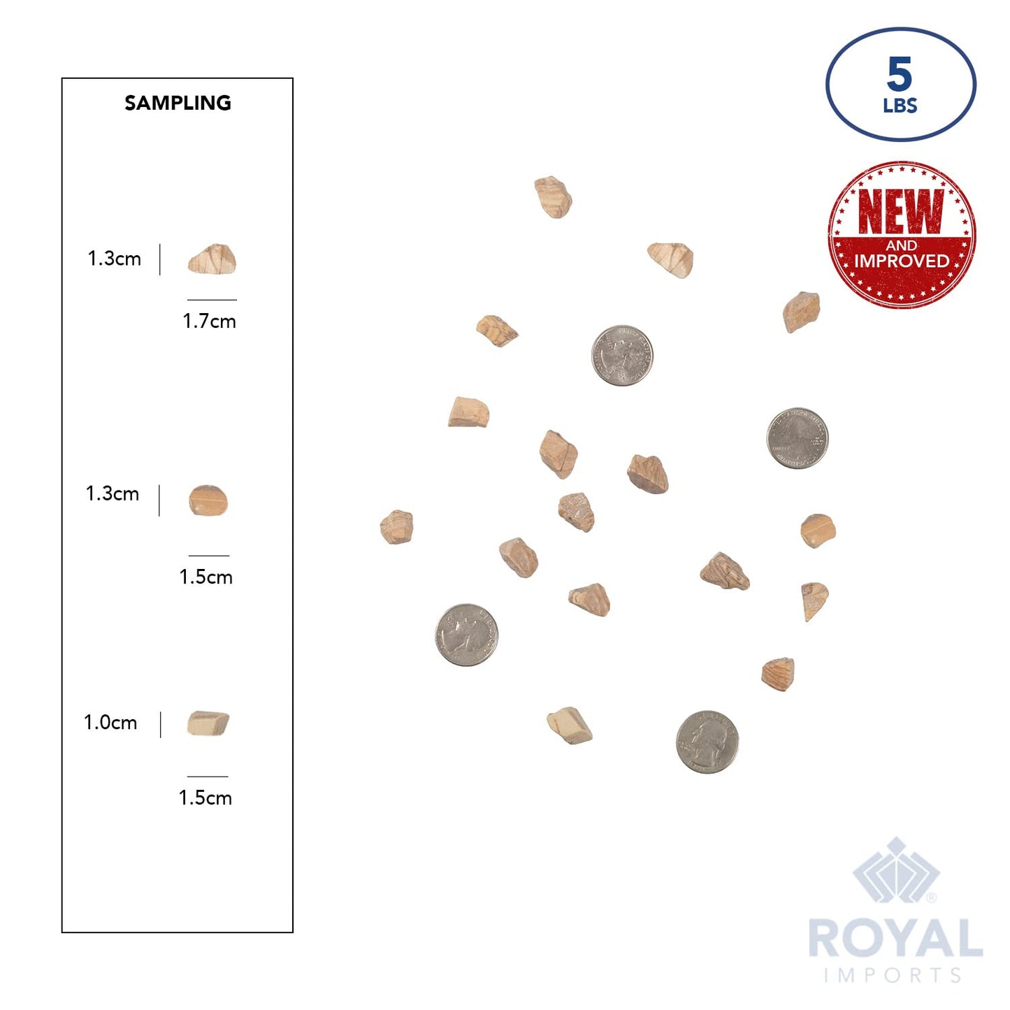 Royal Imports 5LB Decorative Stones River Pebbles Painting Rocks for Fish Aquariums, Plant Gravel, Landscaping, Home Decor Natural - Small Marble