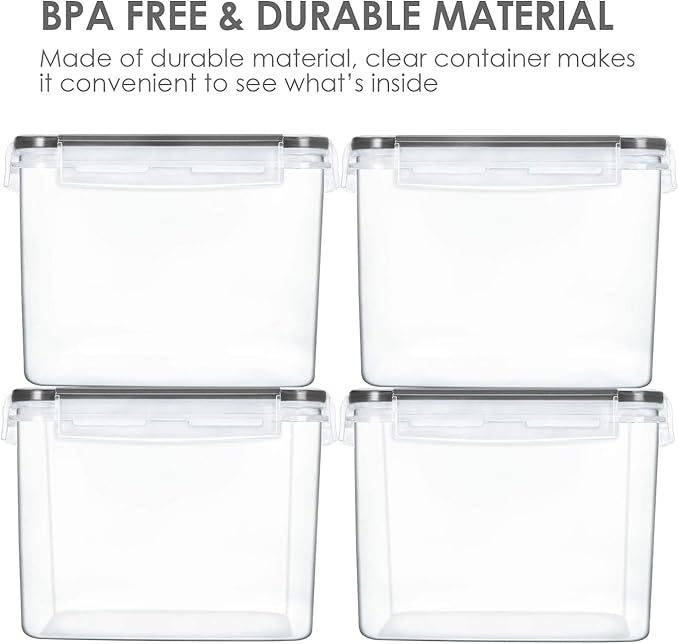 Vtopmart Food Storage Containers 3.3 quart / 3.6L, 4 Pieces BPA Free Plastic