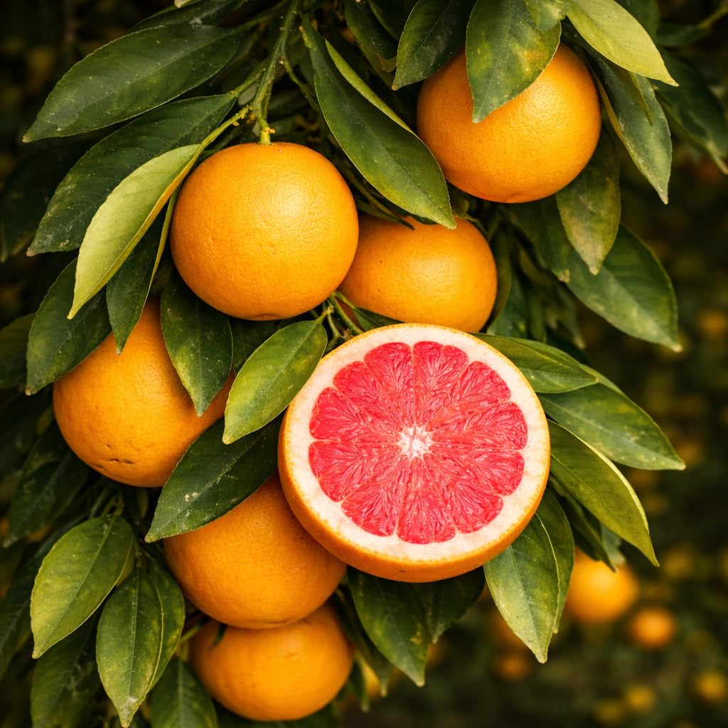 Ruby Red Grapefruit Tree - 2-5 Inch Tall Live Plant - Potted Sweet Grape Fruit Seedling - Citrus x paradisi 'Ruby Red'