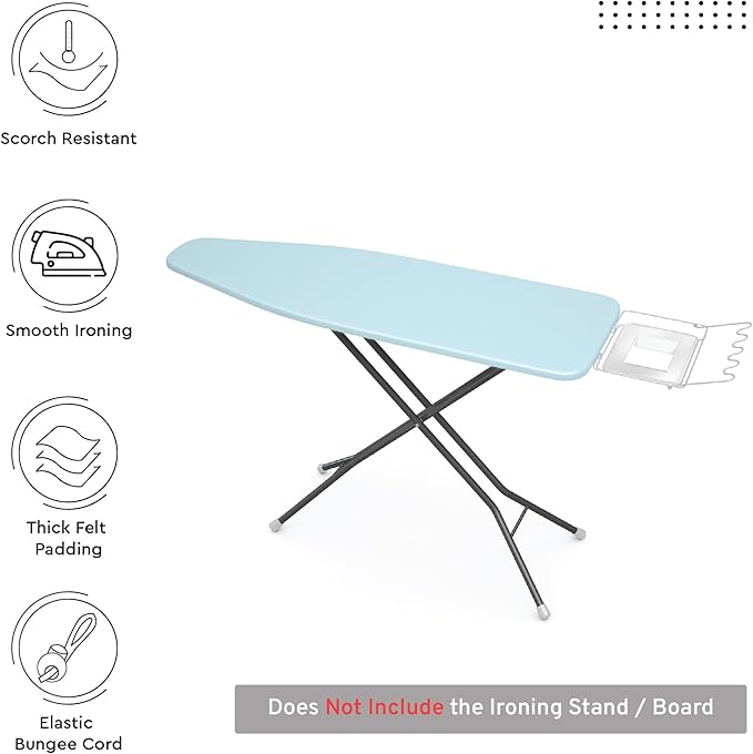 Encasa XO Ironing Board Cover and Pad 54"x15" - 4mm Felt Large Iron Board Cover
