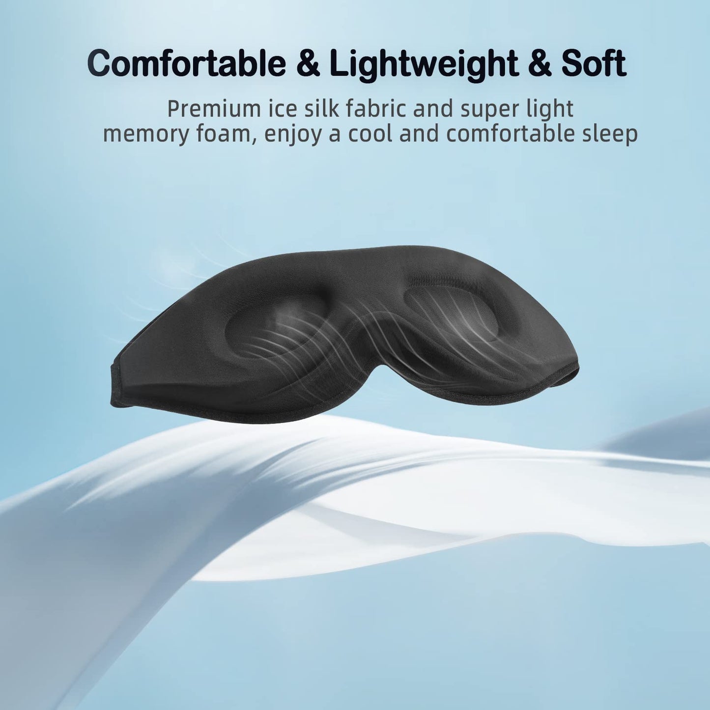 LitBear Sleep Mask for Side Sleeper Women Men, Eye Mask for Sleeping Light Blocking, 3D Contoured Cup Sleeping Mask, Soft Breathable Sleep Eye Mask with Adjustable Elastic Strap for Travel