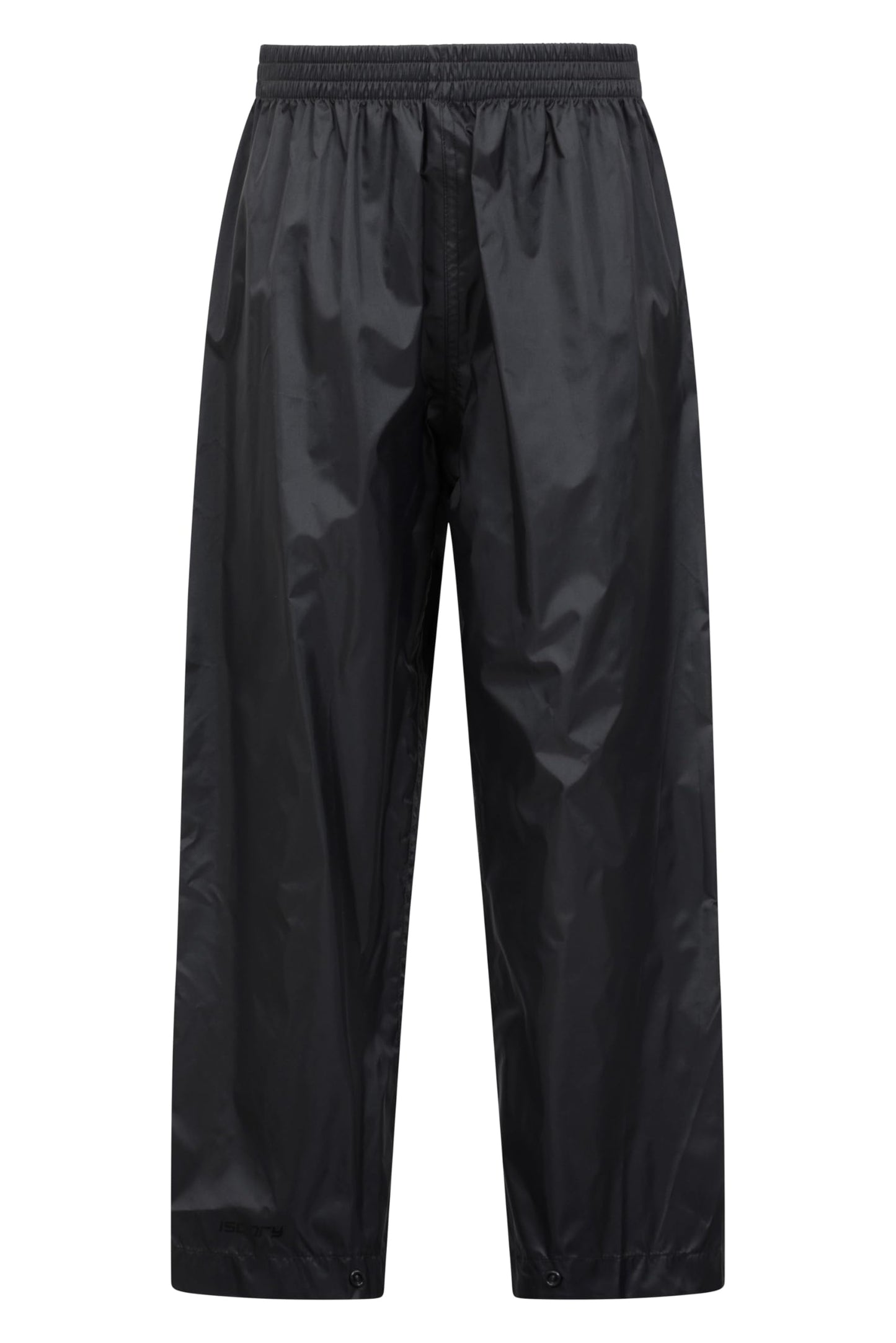 Mountain Warehouse Pakka Kids Waterproof Over Trousers - Taped Seams Rain Pants, Lightweight, Rip-Stop, Packaway Bag - for Autumn Winter, Walking, Travelling Black Kids Size 11-12 Years