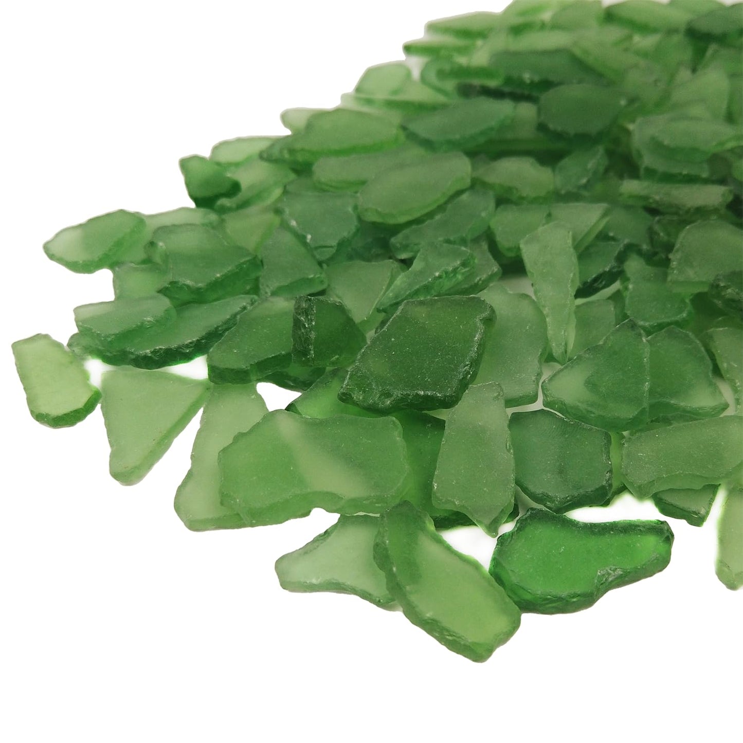 TWINKLING Real Sea Glass, Crushed Glass, Beach Glass for Crafts & Vase Fillers – Smooth Edges, Bulk Art Glass for Home Decor, Nautical DIY & Beach-Themed Events, 370g/13oz, (Green)
