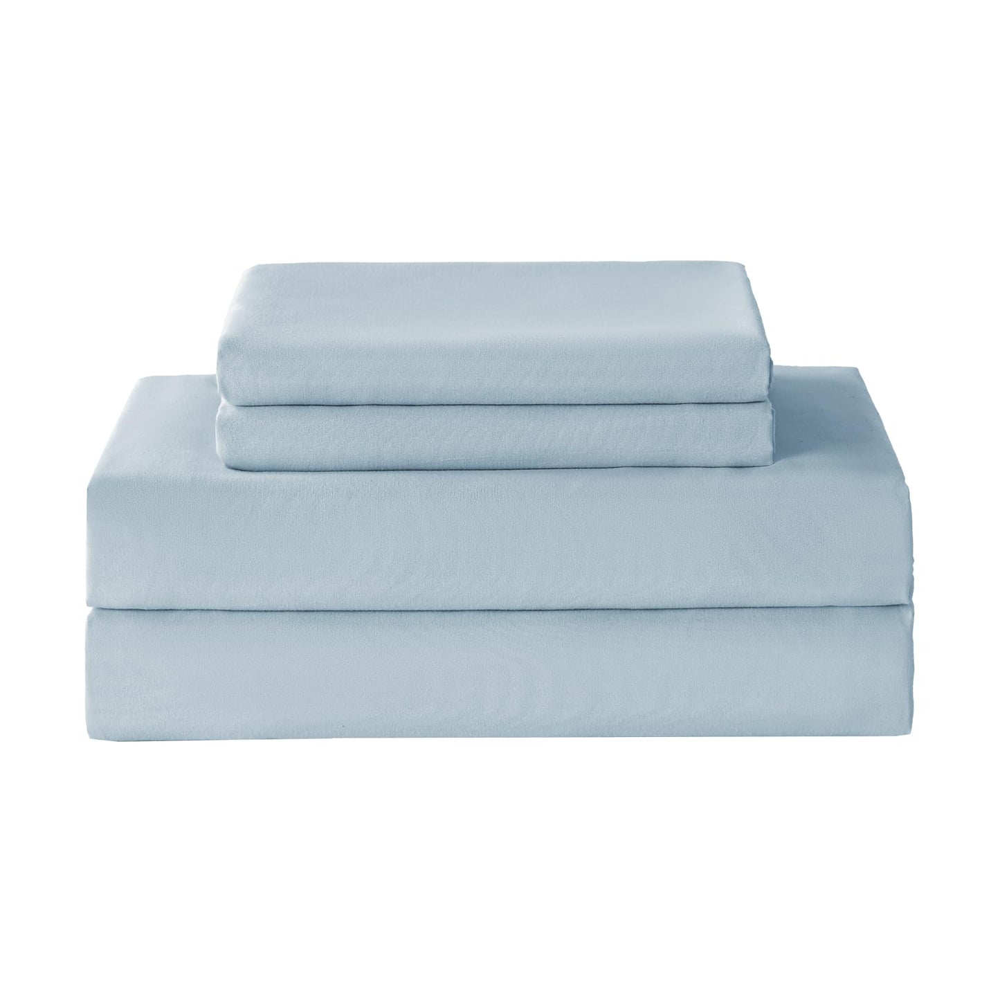 Yibeizi Queen Sheet Set Cooling Sheets Deep Pocket Queen Size Bed Sheets Set, Light Blue Soft Microfiber Oeko-Tex Sheets & Pillowcases Hypoallergenic Wrinkle Free Bedsheets