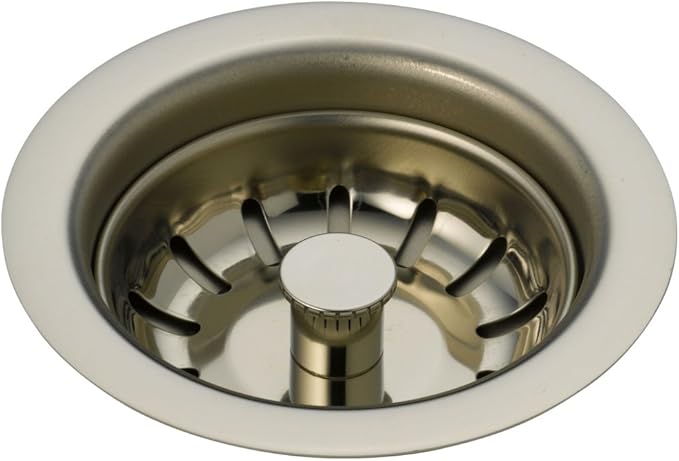 Delta Faucet 72010-PN Kitchen Sink Flange & Strainer, Polished Nickel