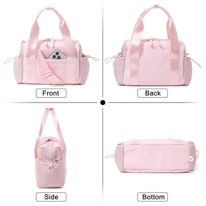 Bucosd Small Gym Bag for Women, Mini Crossbody Gym Duffle Bag with Wet Compartment, Carry on Gym Tote Bag for Workout Dance Sport Travel (Mini-Pink)