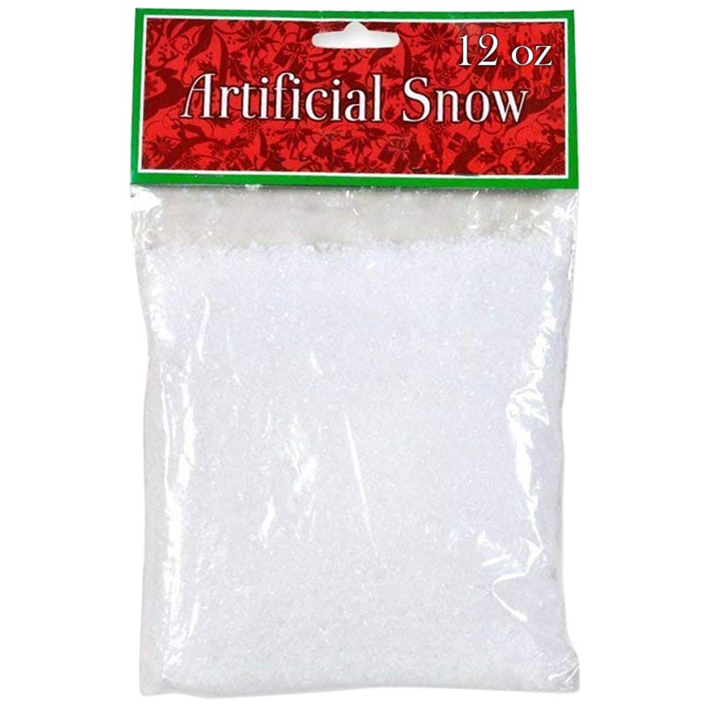 Gift Boutique Fake Snow 12 oz. Artificial Plastic Snow Flakes Faux Sparkling White Snowflakes for Christmas Tree Winter Village Display Decoration and Crafts Snow Globe Ornaments Decor
