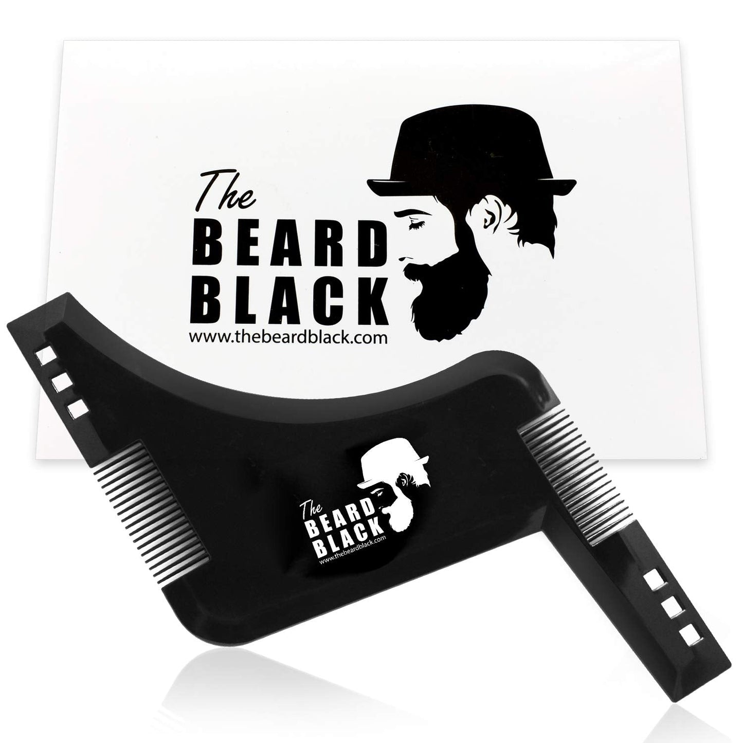 The BEARD BLACK Beard Shaping & Styling Tool with inbuilt Comb for Perfect line up & Edging, use with a Beard Trimmer or Razor to Style Your Beard & Facial Hair, Premium Quality Product (Black)