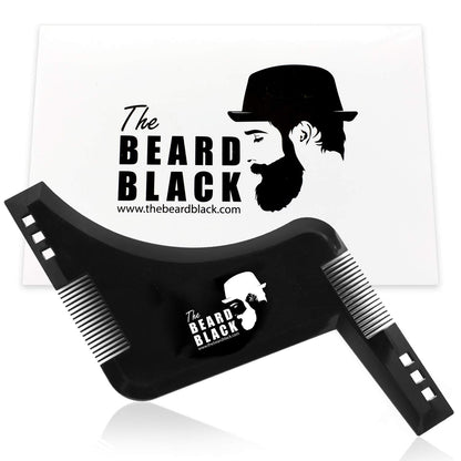 The BEARD BLACK Beard Shaping & Styling Tool with inbuilt Comb for Perfect line up & Edging, use with a Beard Trimmer or Razor to Style Your Beard & Facial Hair, Premium Quality Product (Black)