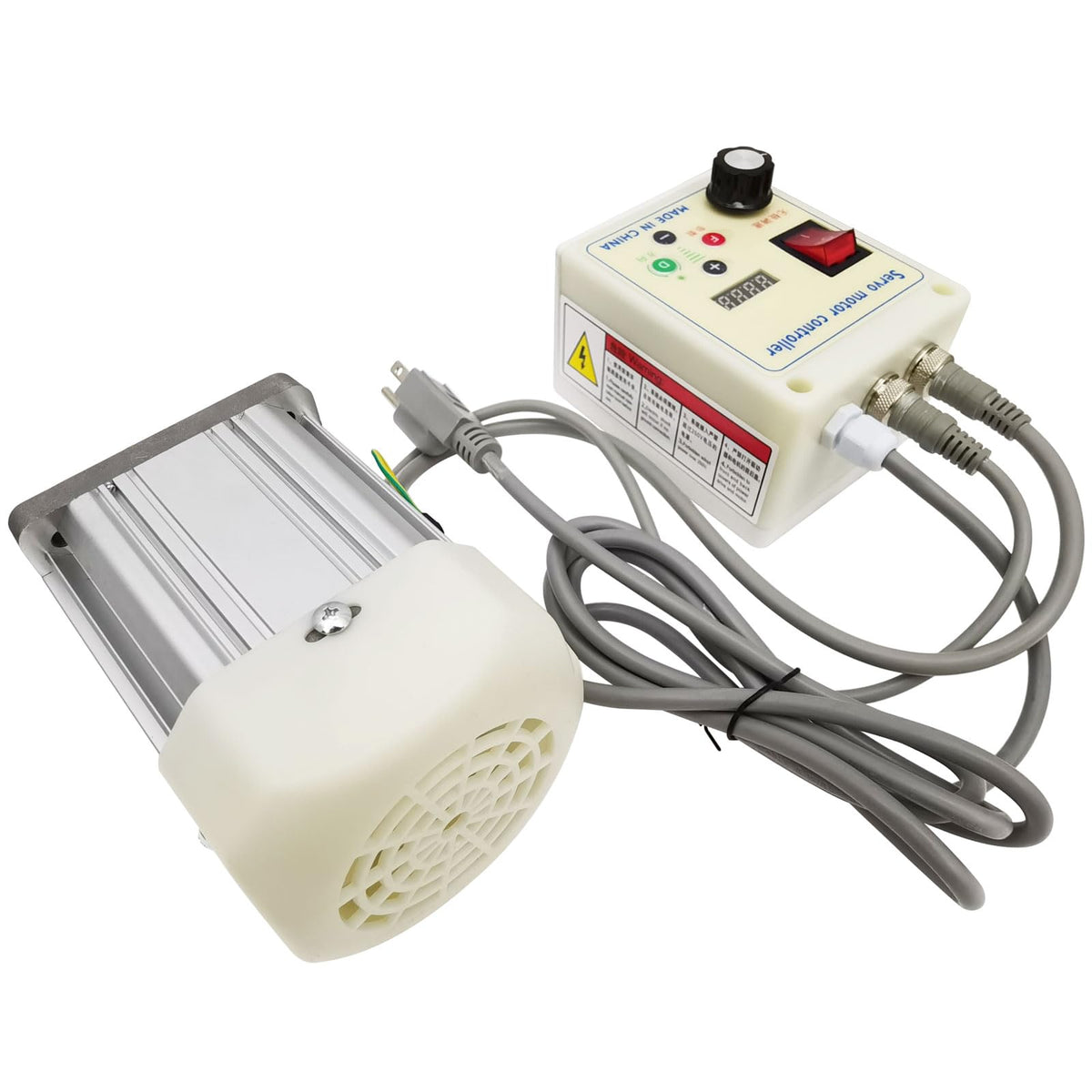 INTBUYING 110V Brushless Servo Motor Set Controller Driver 1100W Brushless Motor with Controller Servo Motor for Woodworking DIY