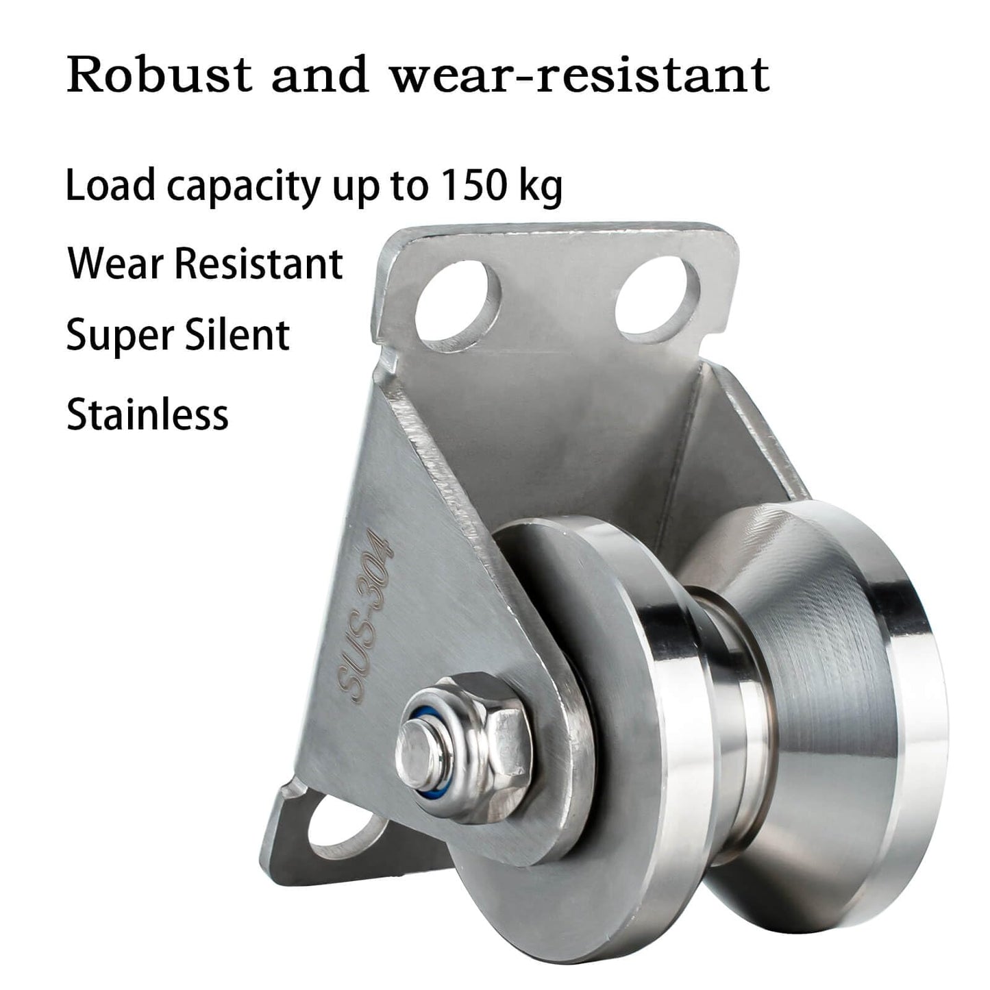 SHINICO 32mm Cable Pulley Wheel Wall Mount, Bearings Inside, V Style Stainless Steel Rope Pulley for Pulley System, Sliding Gate 1Pcs