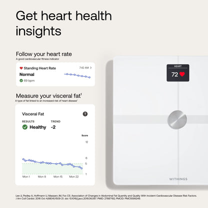 WITHINGS Body Smart - Accurate Scale for Body Weight and Fat Percentage, Body Composition Wi-Fi and Bluetooth Weight Scale, Baby Weight Scale, Smart Scale Apple Health Compatible, Bathroom Scale