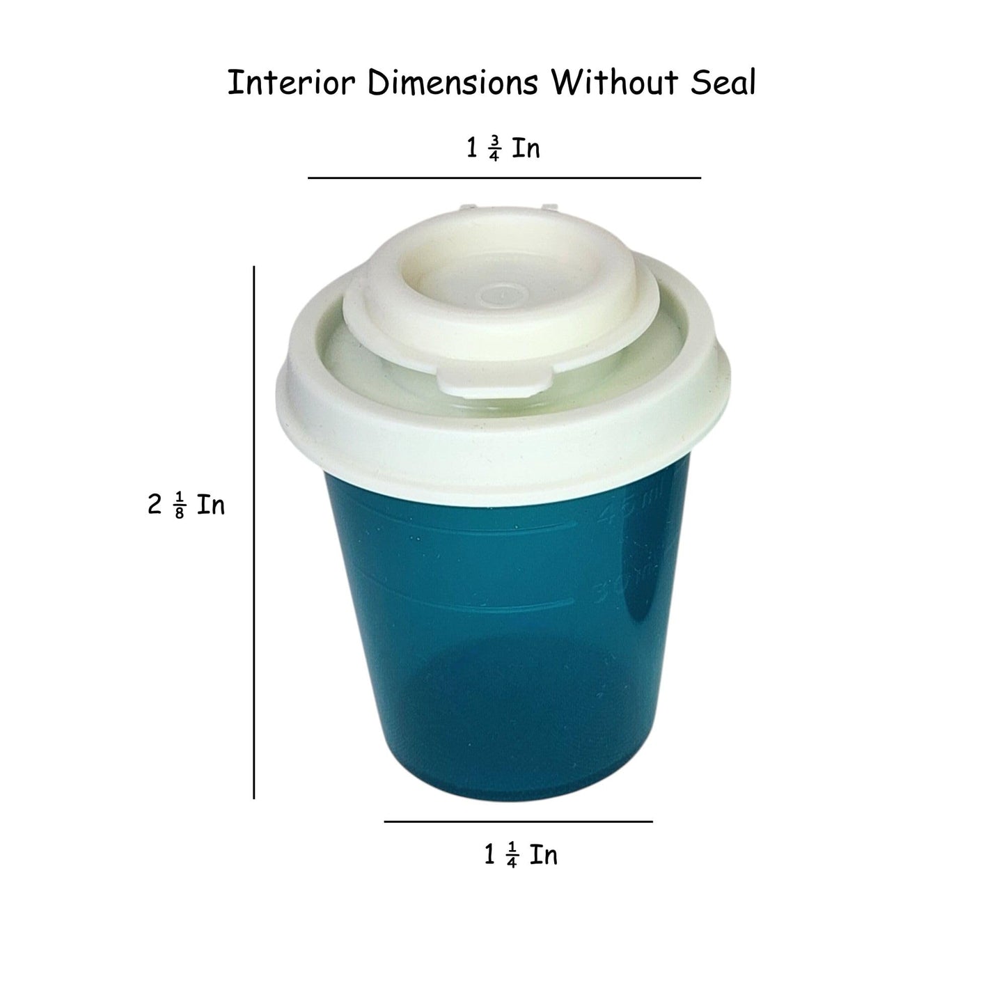 Tupperware Mini Salt and Pepper Shakers Set of 2 Teal Green with Cream Lids