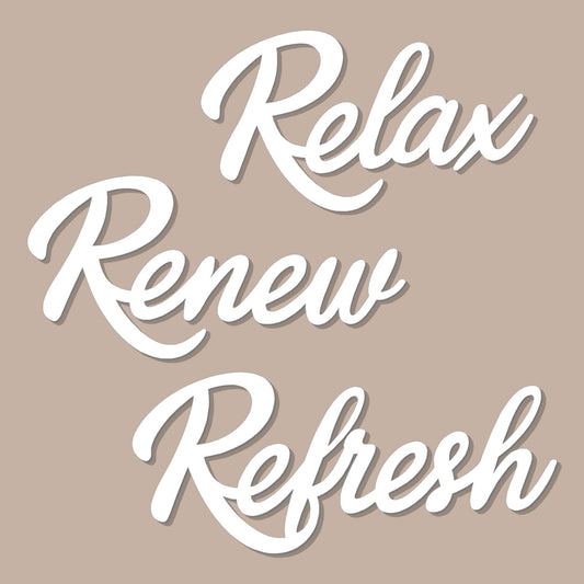 KOYILTD 3 Pieces Bathroom Decor Wooden Bathroom Sign,Relax Renew Refresh Sign (White)
