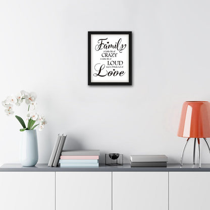 Framed Family Wall Art Home Decor 8x10 Inches, Black and White Inspirational Wall Decor A Whole lot of Love Canvas Picture Prints Minimalist Sign Quote for Living Room Bedroom Dining Room