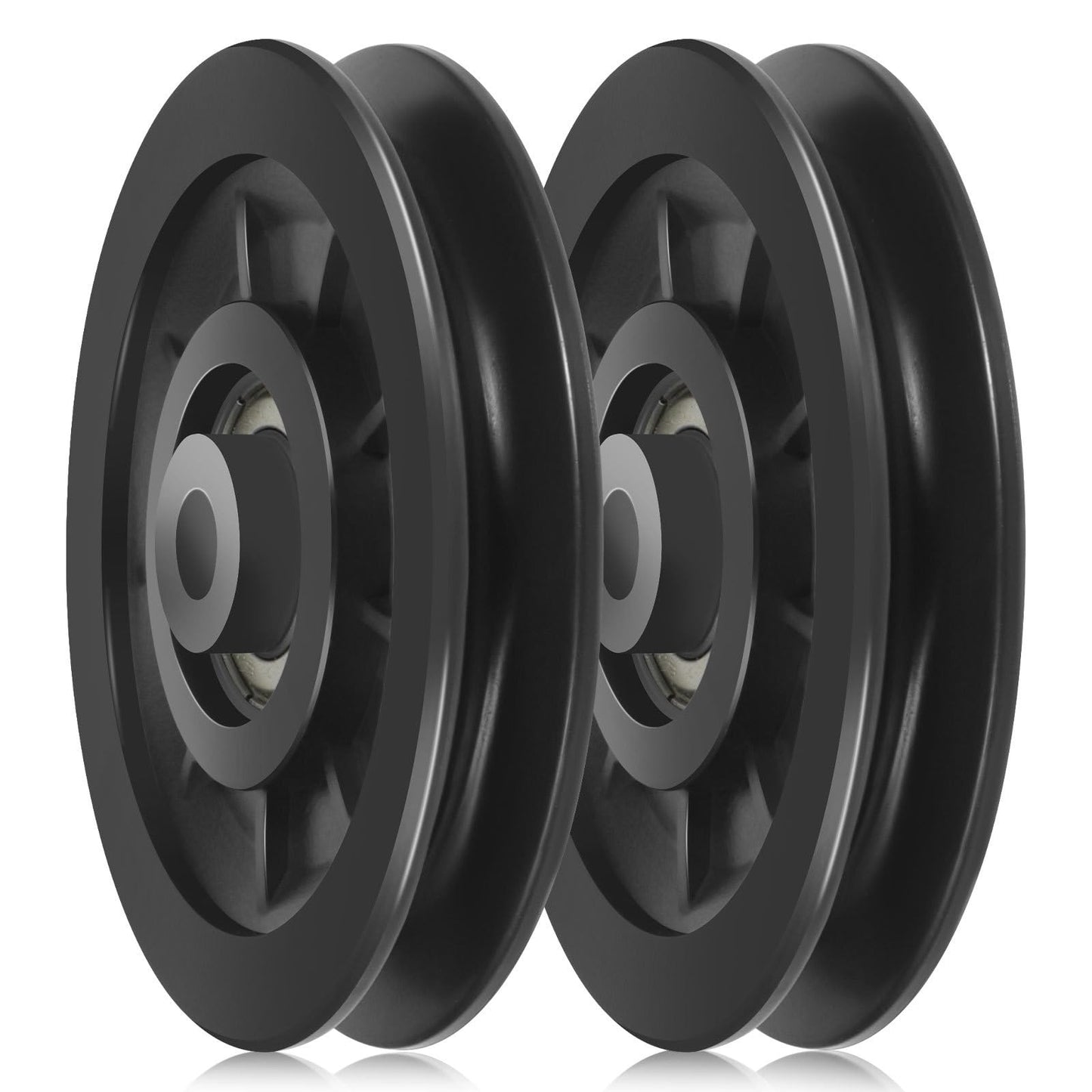 Mipcase 2 Pack Fitness Pulley Wheels 3.58 Inch Nylon Bearing Replacement for Gym Cable Pulley System Heavy Duty Smooth Exercise Equipment Parts